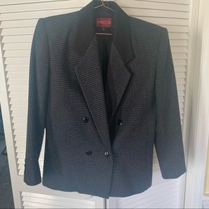 Vintage Sasson Banded Houndstooth Checked Blazer Jacket  8